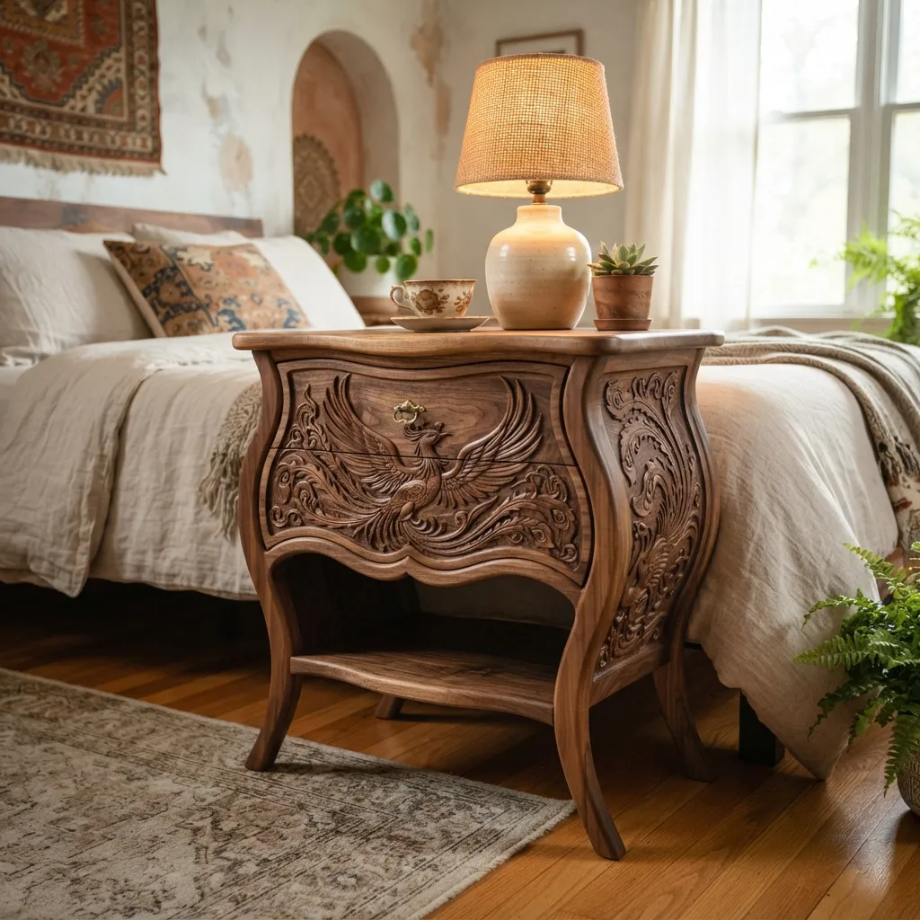 Wooden Nightstand Phoenix Home Decor